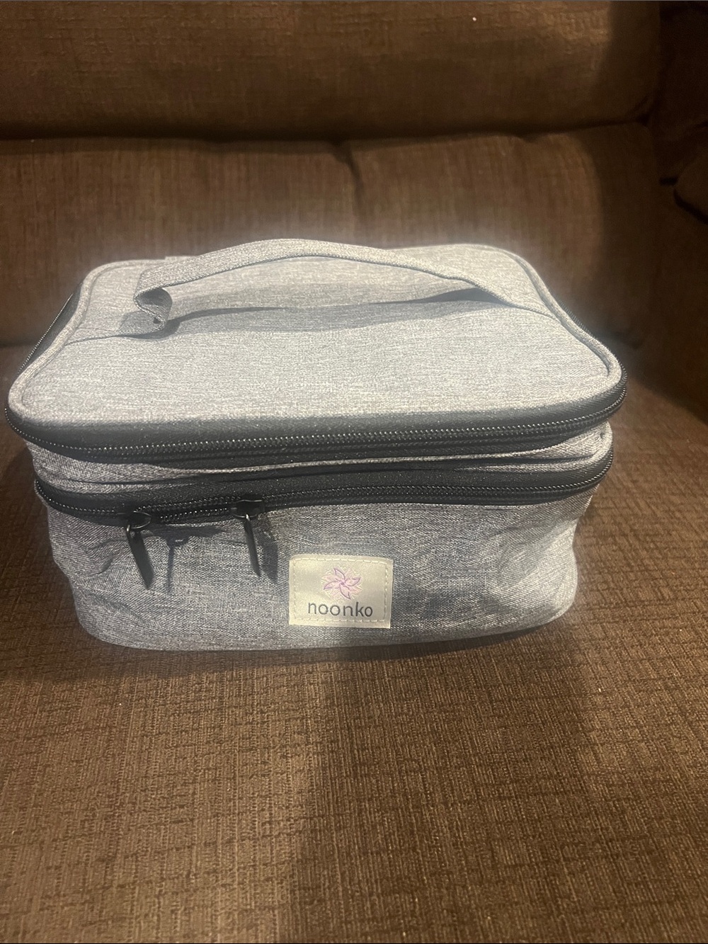 noonko Gray Nail Polish Carrying Case Travel Bag